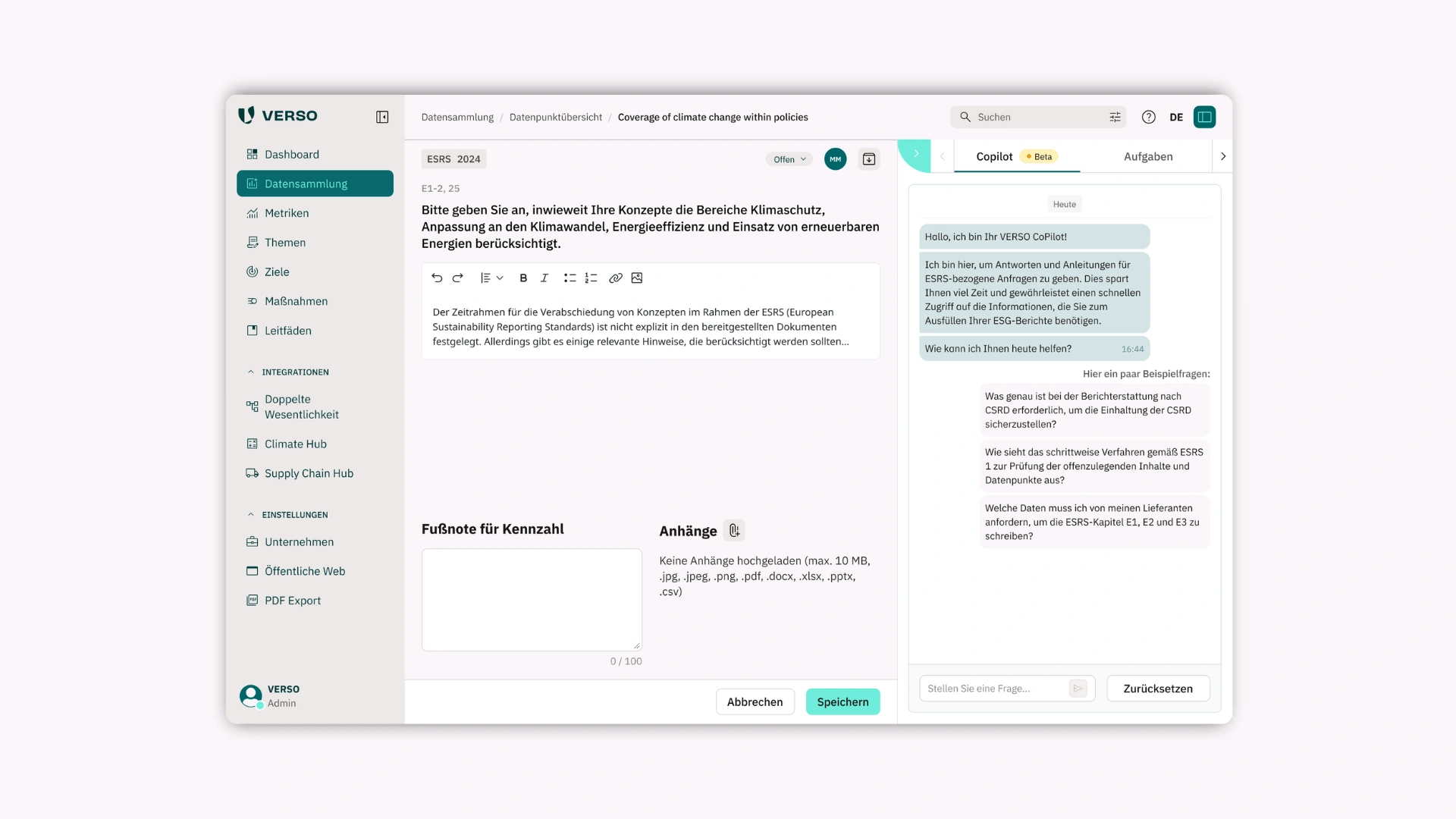 CoPilot im ESG Hub