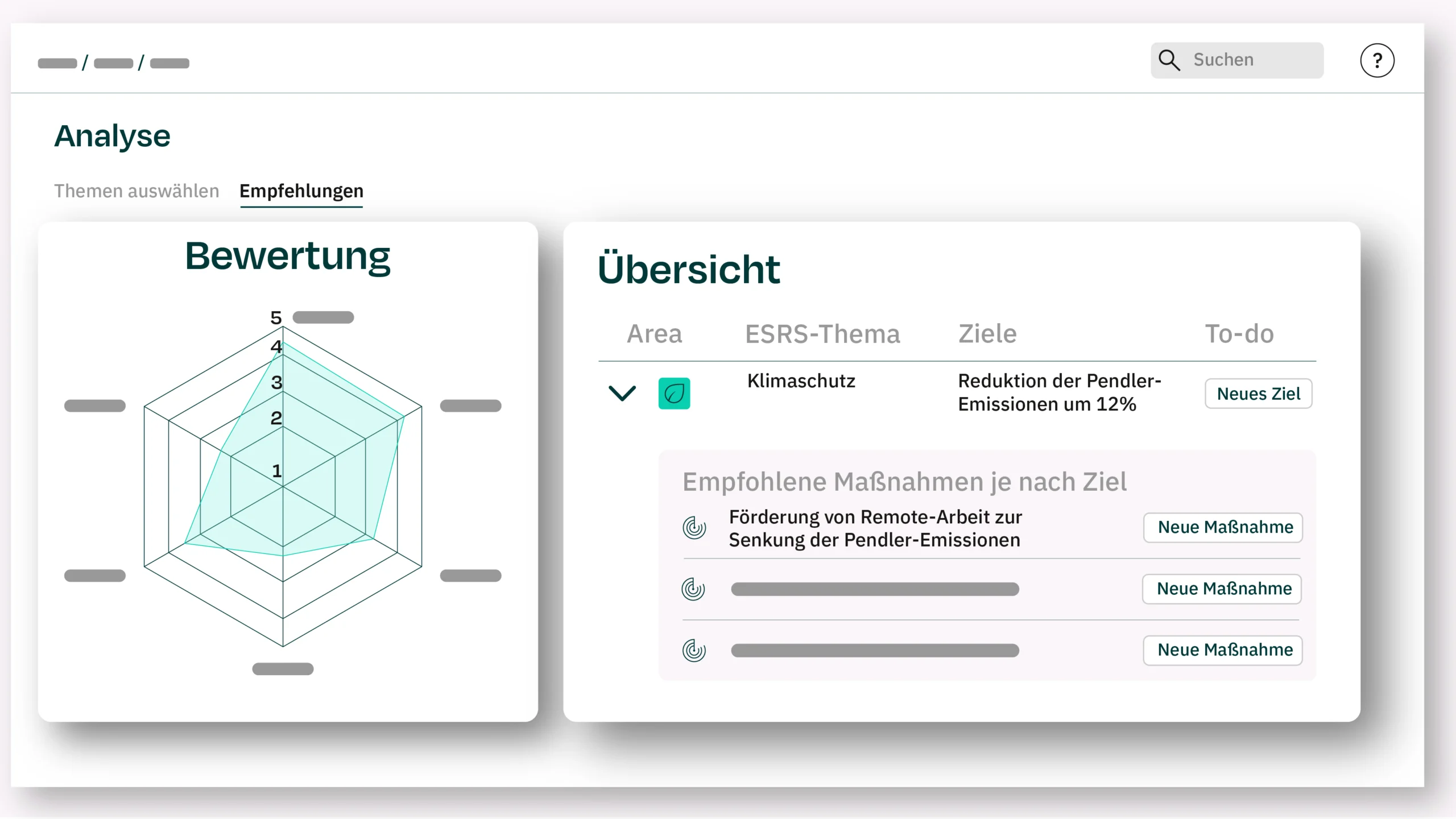 Action Navigator: ESG-Maßnahmen und -Zielvorschläge