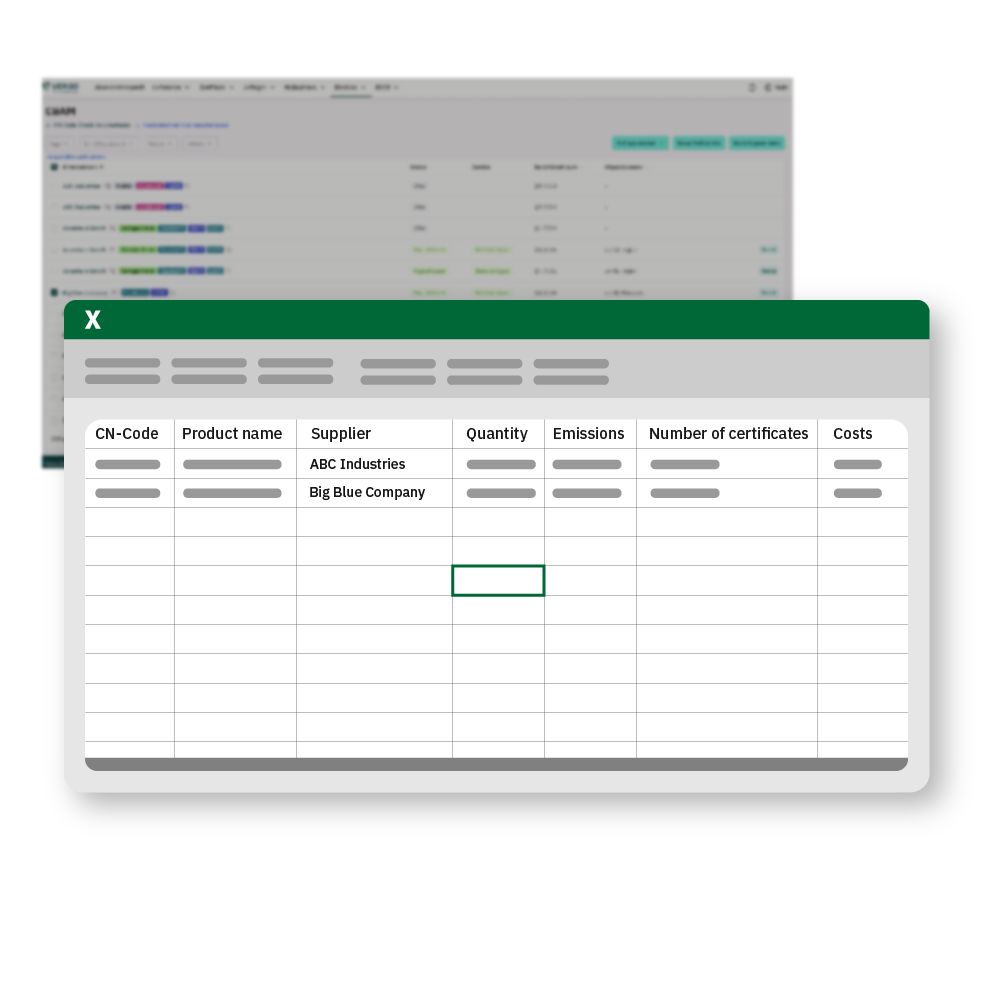 Mockup der CBAM-Softwarelösung: CBAM-Zertifikatskosten prognostizieren