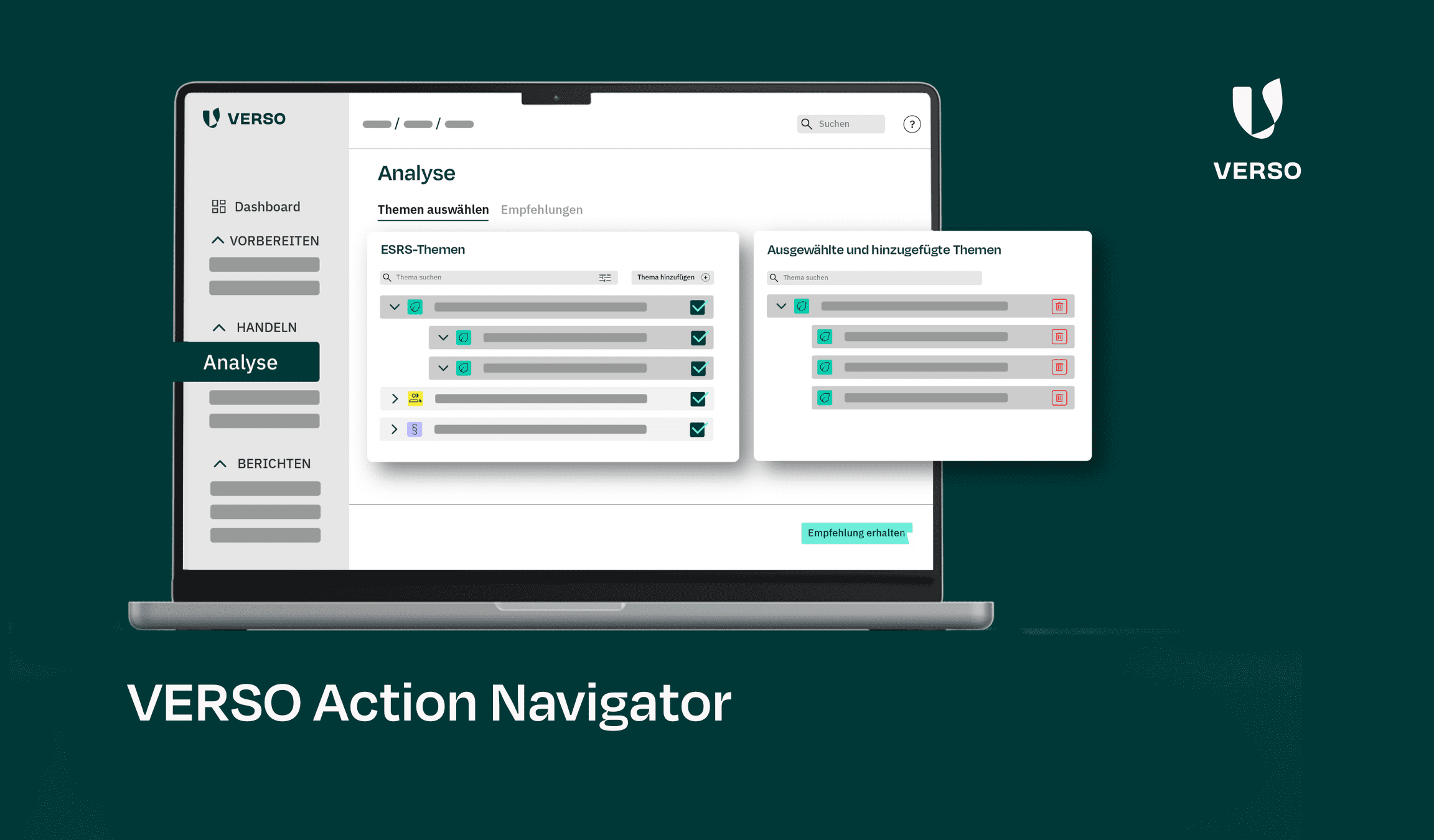 ESG-Maßnahmen umsetzen mit dem VERSO Action Navigator