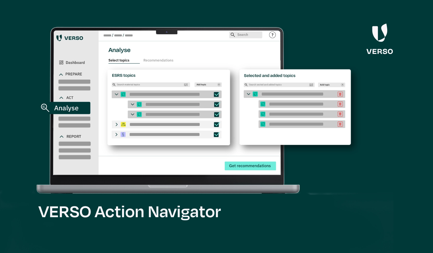 Implement ESG actions with the VERSO Action Navigator