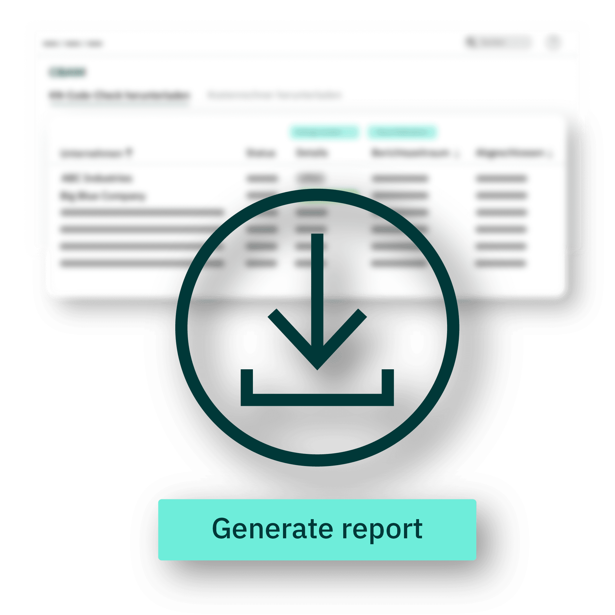 Mockup showing the automated CBAM report generation with VERSO