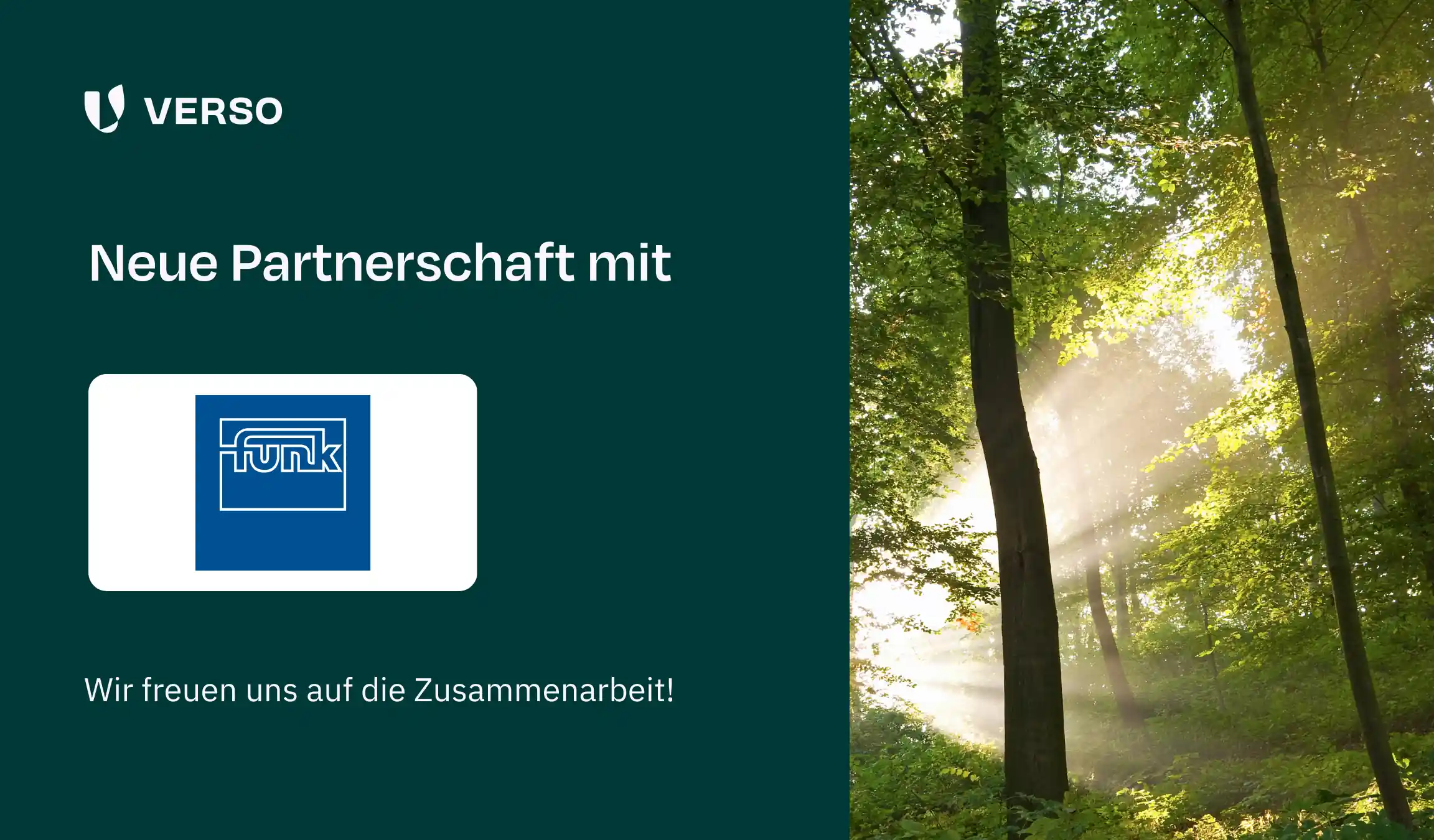 Funk und VERSO schließen sich für eine Partnerschaft zusammen.