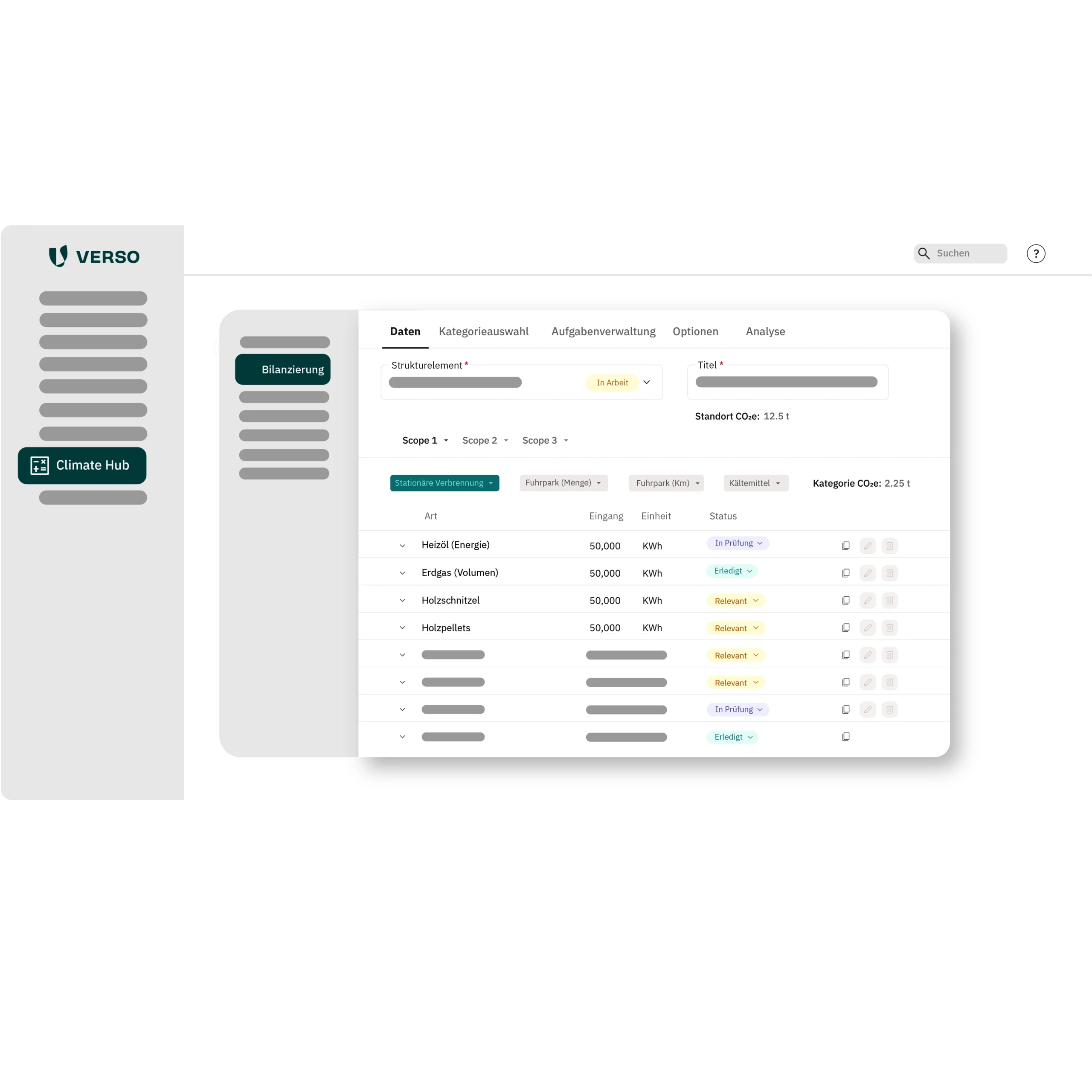 CO2-Datensammlung im VERSO Climate Hub